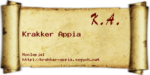 Krakker Appia névjegykártya